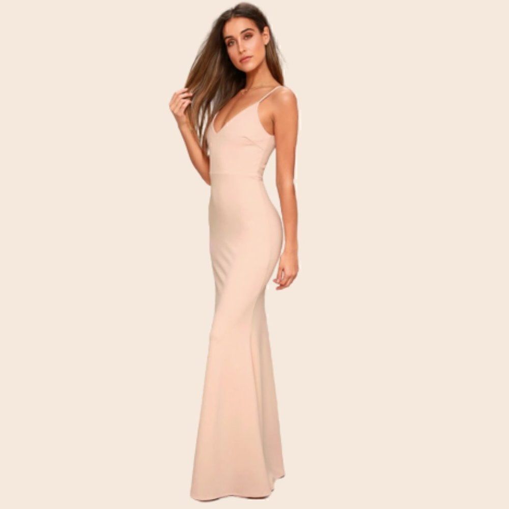 Lulu's Infinite Glory Maxi Dress in Blush Pink Size Medium Sold Out